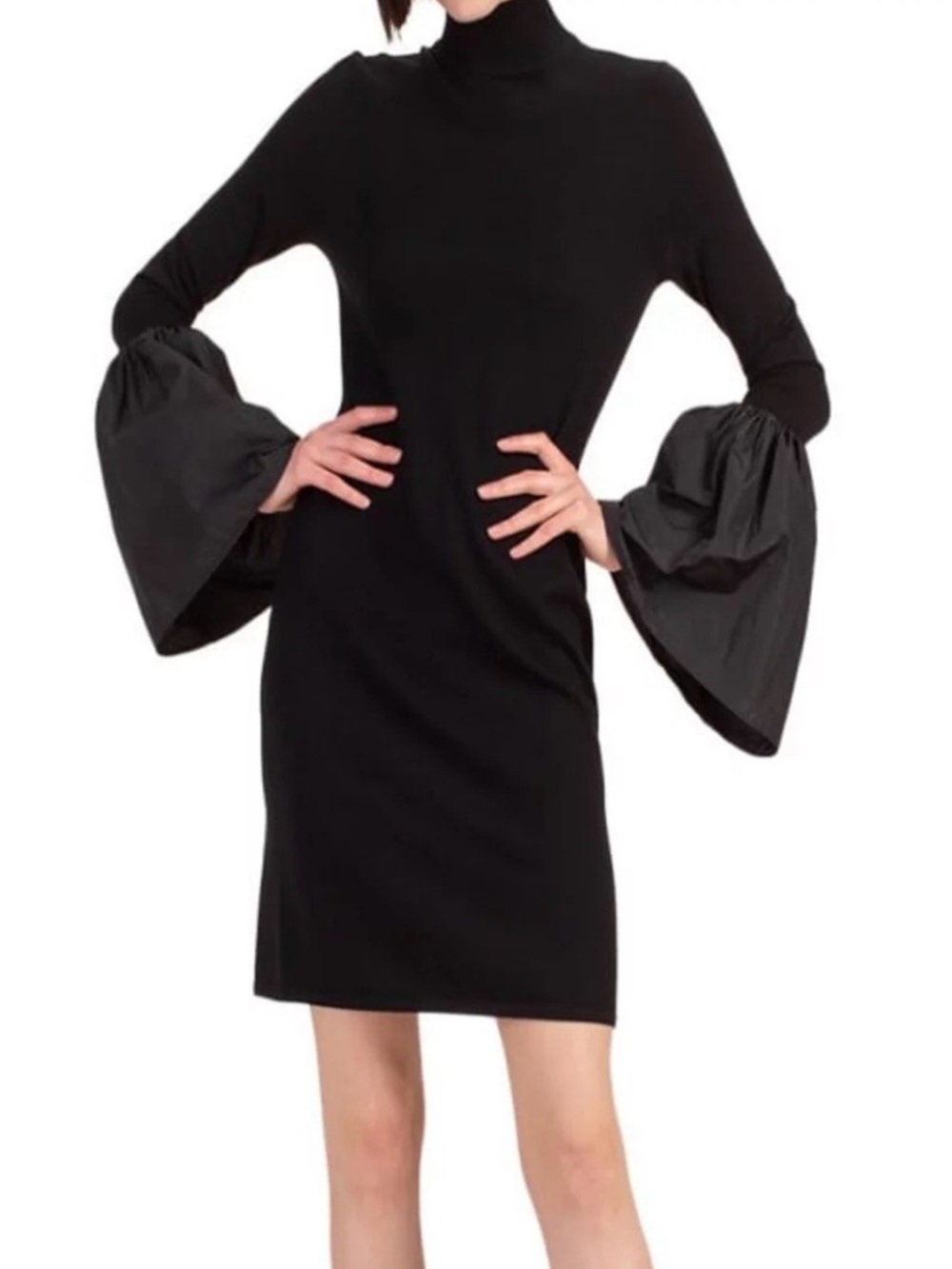 Trina Turk Larissa Wool Dress with puff taffeta sleeves. Size Small. NWOT